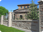 Concrete and Wrought Iron Fencing